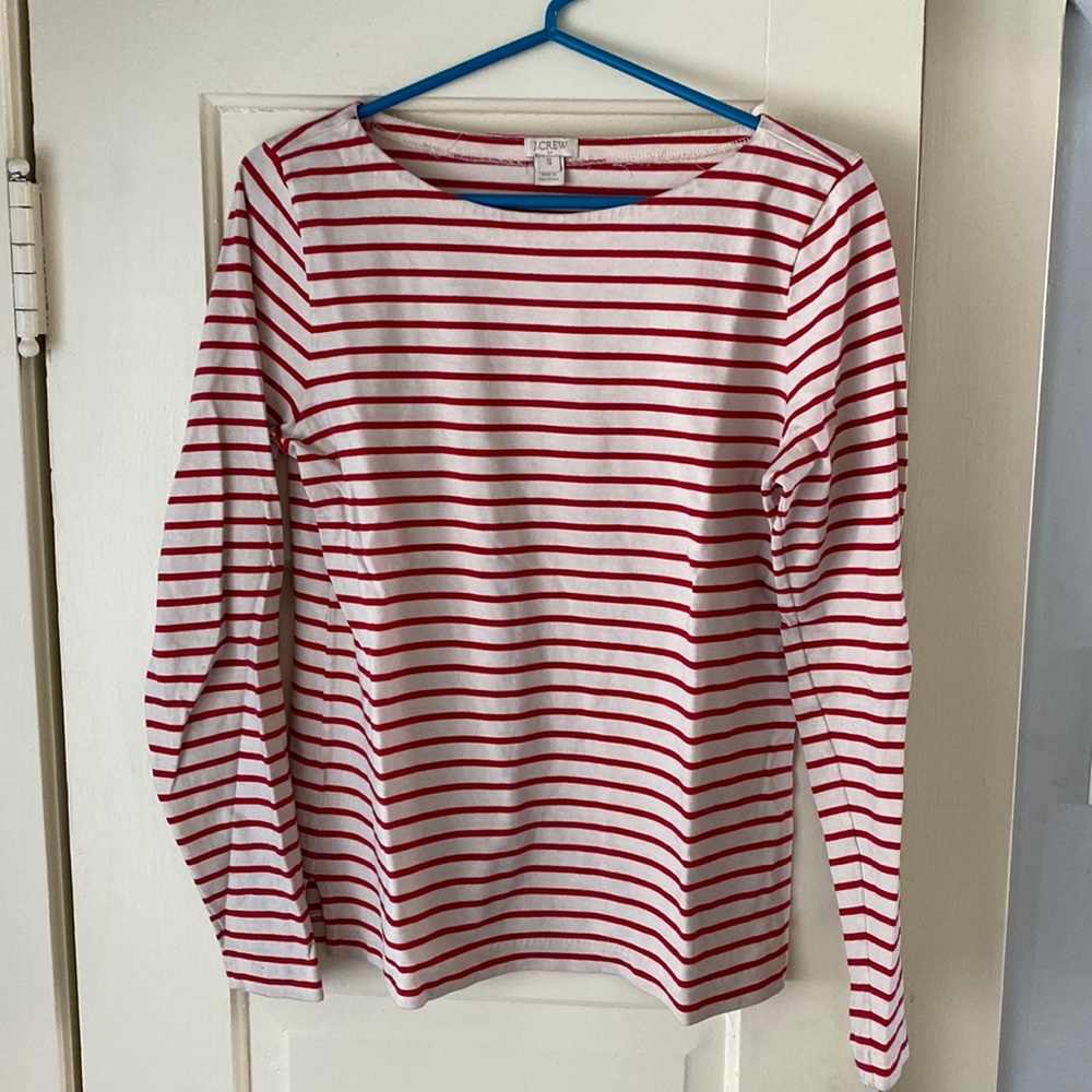 Striped jcrew boatneck top